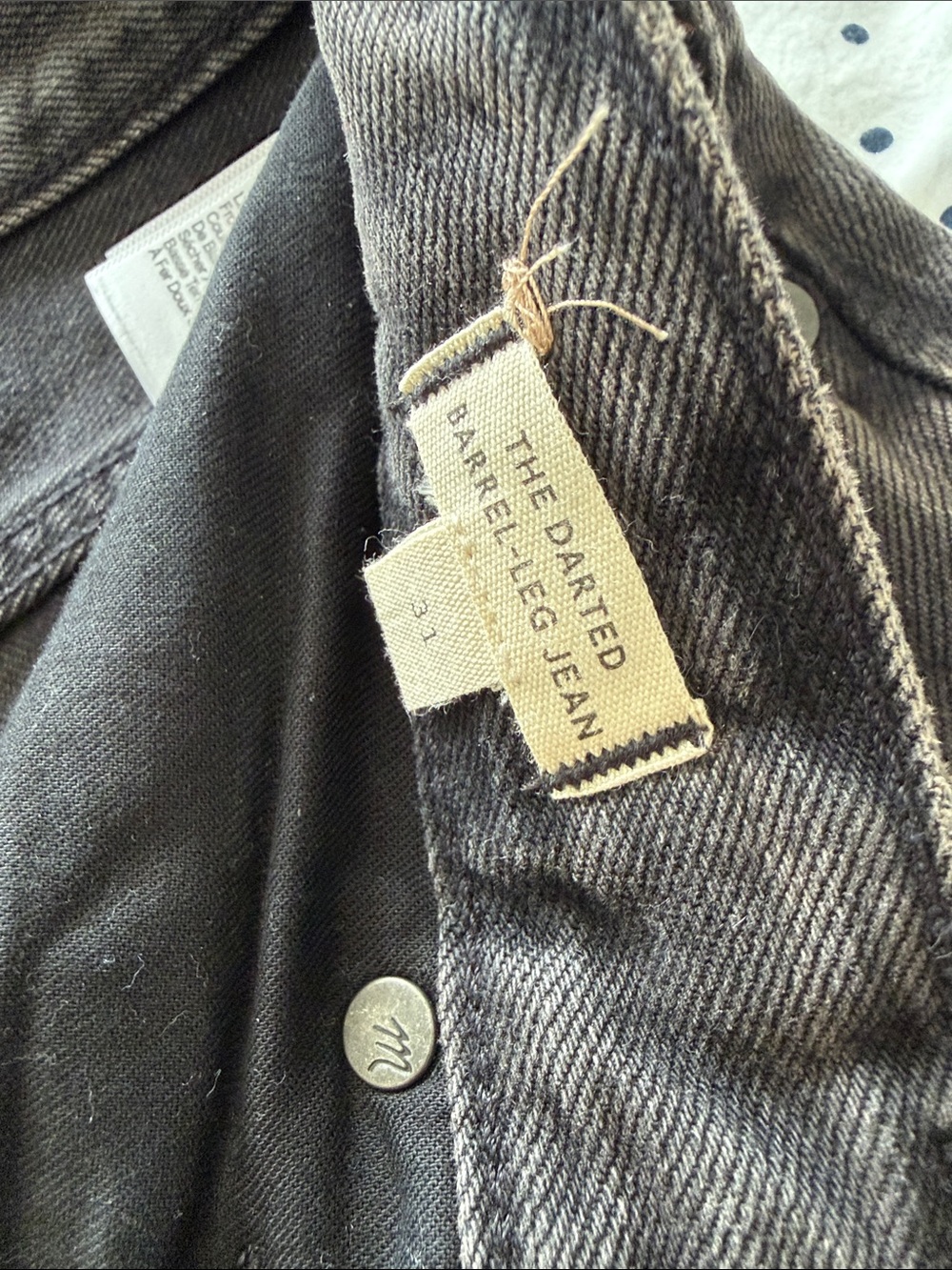 Madewell Black Washed Darted Barrel Leg Jeans - Picture 5 of 6